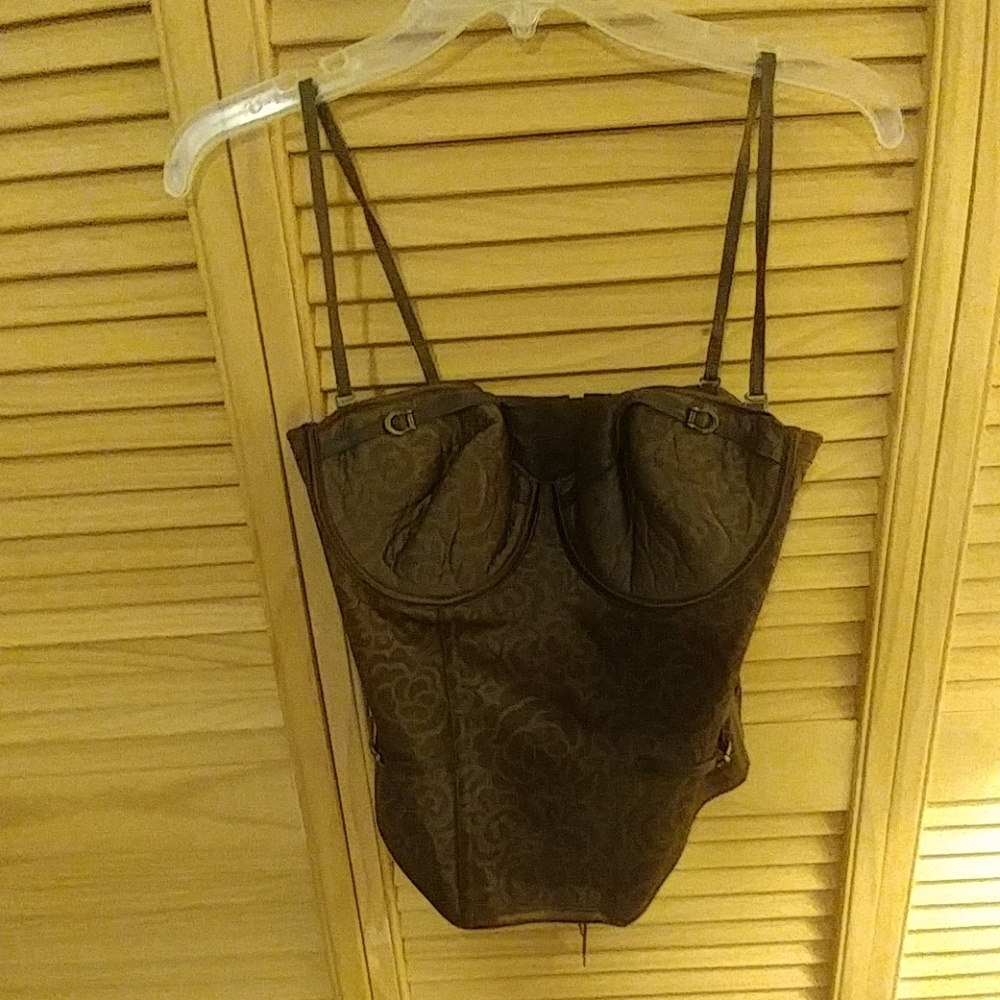 Brown jaquard camisole